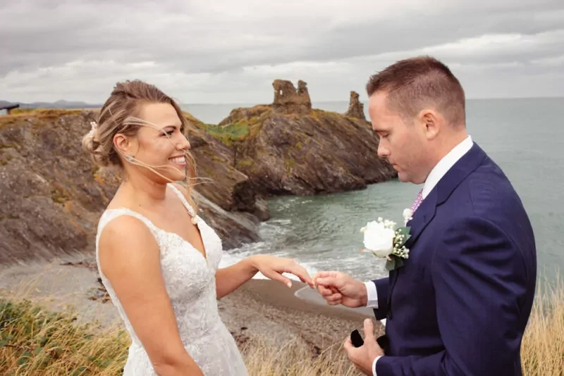 Candlelit wedding ceremony in an Irish castle